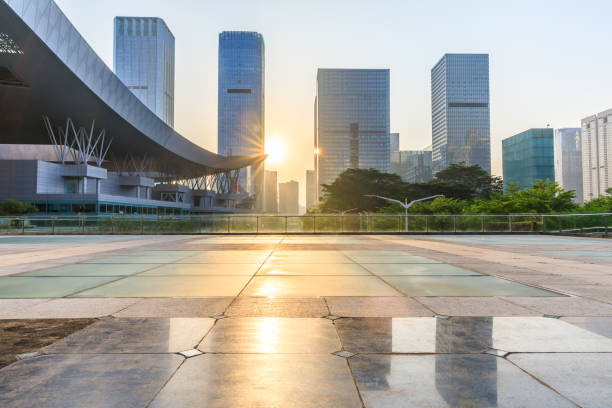 istock Empty square floor and modern commercial building in Shenzhen 972465678