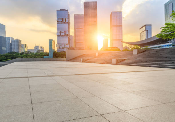 istock Empty square floor and modern commercial building in Shenzhen 972465714