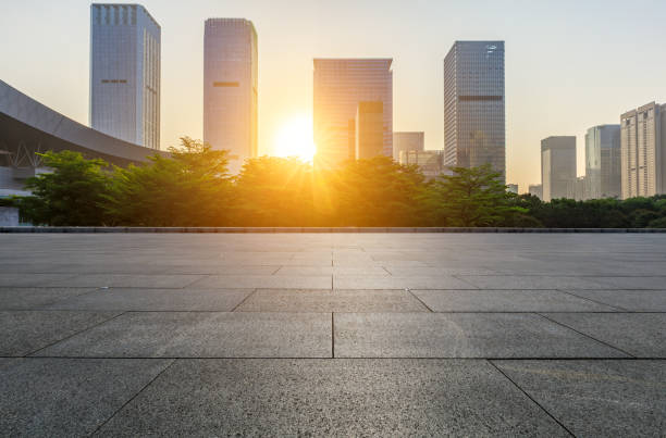 istock Empty square floor and modern commercial building in Shenzhen 972465806