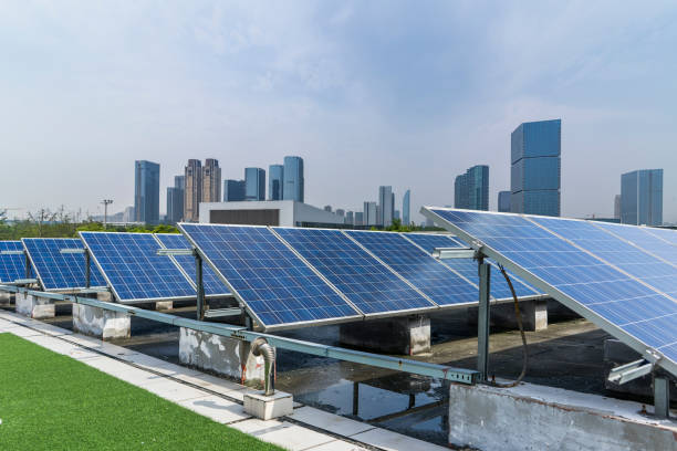 istock Solar and modern city skyline 972473530