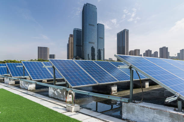 istock Solar and modern city skyline 972481324