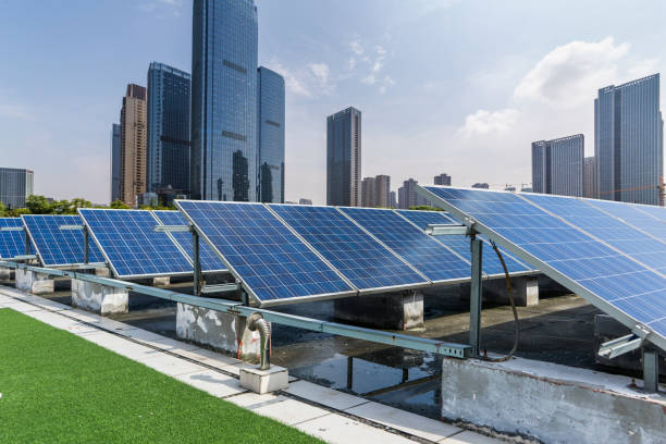 istock Solar and modern city skyline 972481562