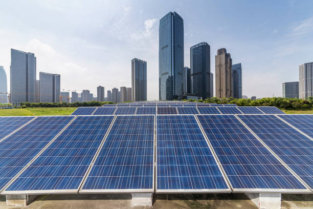 istock Solar and modern city skyline 972481718