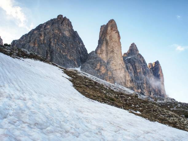 istock Tre Cime di Lavaredo massive, also known as Three Battlements. 972489734