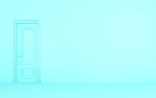 istock 3d render of pastel color empty interior with door 972497144
