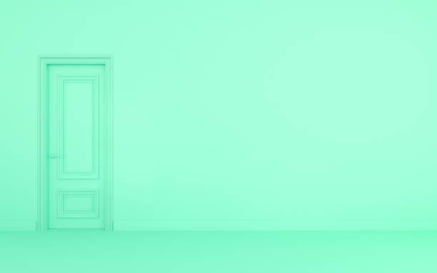 istock 3d render of pastel color empty interior with door 972497198
