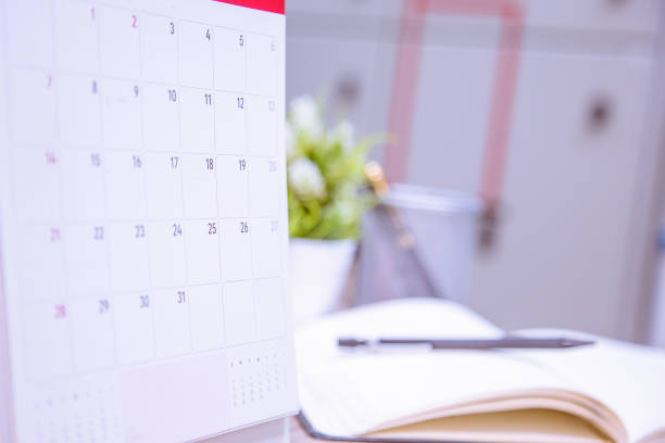 istock Calendar Event Planner is busy.calendar,clock to set timetable organize schedule,planning for business meeting or travel planning concept. 972501232
