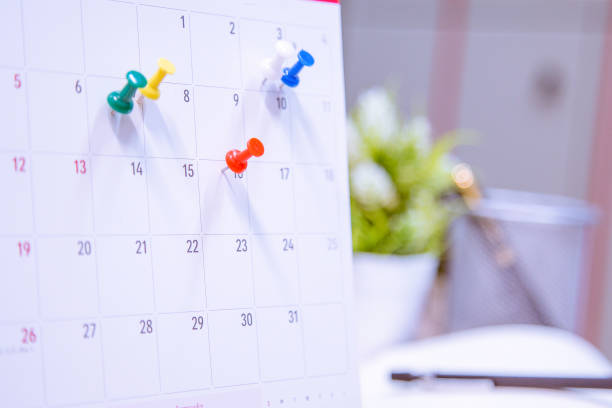 istock Calendar Event Planner is busy.calendar,clock to set timetable organize schedule,planning for business meeting or travel planning concept. 972501274