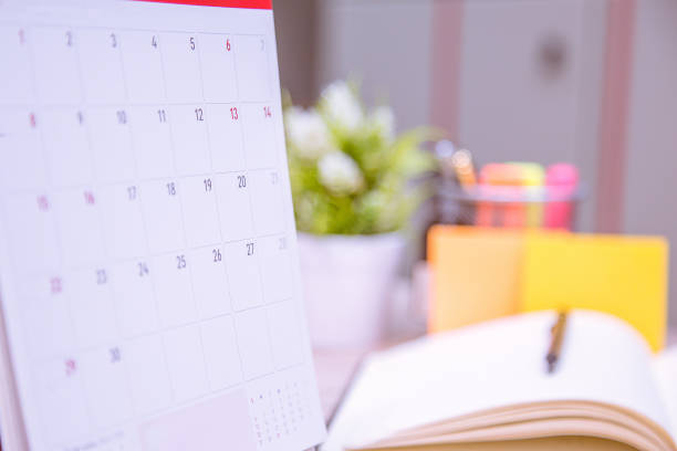 istock Calendar Event Planner is busy.calendar,clock to set timetable organize schedule,planning for business meeting or travel planning concept. 972503428