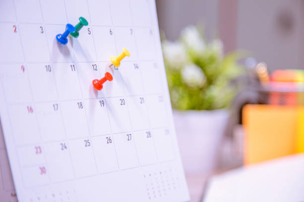 istock Calendar Event Planner is busy.calendar,clock to set timetable organize schedule,planning for business meeting or travel planning concept. 972503694