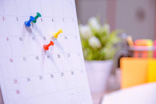 istock Calendar Event Planner is busy.calendar,clock to set timetable organize schedule,planning for business meeting or travel planning concept. 972503724