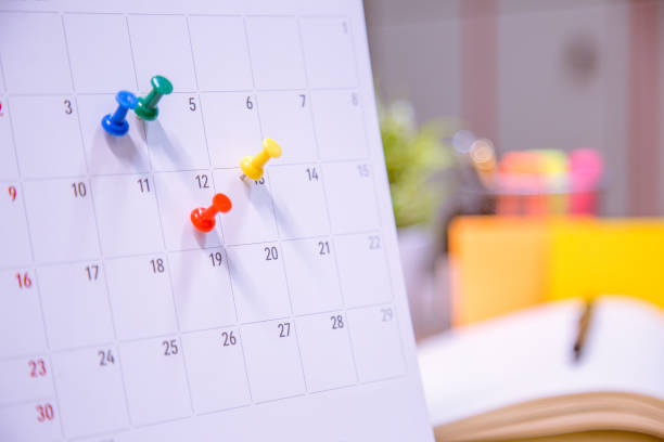 istock Calendar Event Planner is busy.calendar,clock to set timetable organize schedule,planning for business meeting or travel planning concept. 972503850