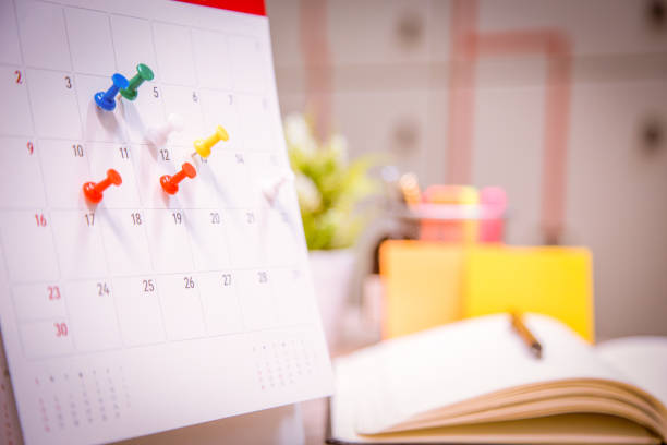 istock Calendar Event Planner is busy.calendar,clock to set timetable organize schedule,planning for business meeting or travel planning concept. 972504126