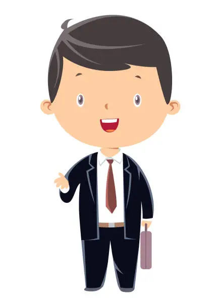 Vector illustration of Child businessman