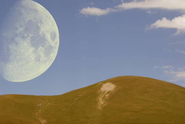 The moon on Mount Emparis in the Alps