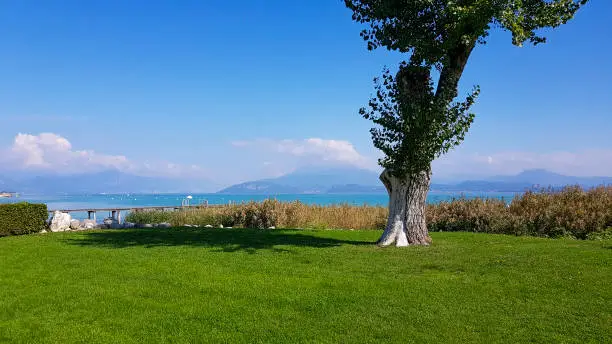 Landscape, alps, nature. Travel around Lake Garda. Photo taken on a smartphone. Mobilestock.