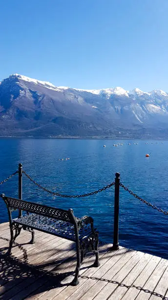 Travel around Lake Garda. The beautiful tourist destination. Photo taken on a smartphone. Mobilestock.