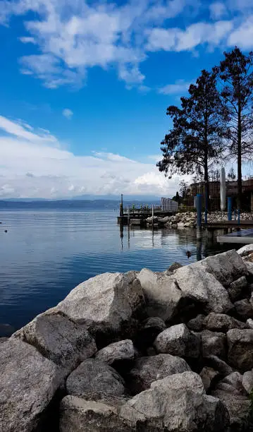 Travel around Lake Garda. Photo taken on a smartphone. Mobilestock.