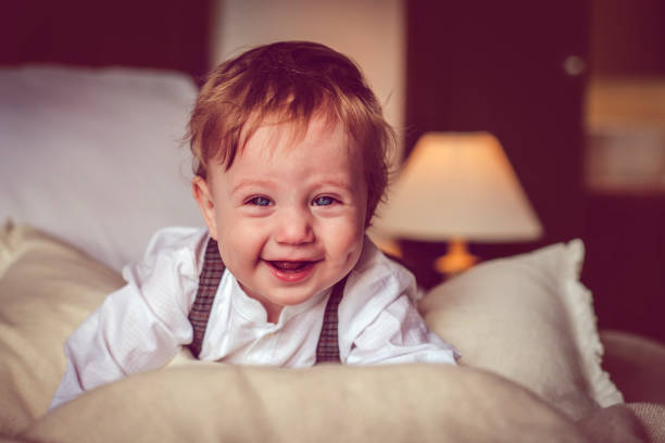 Portrait of a Crawling Baby Girl
