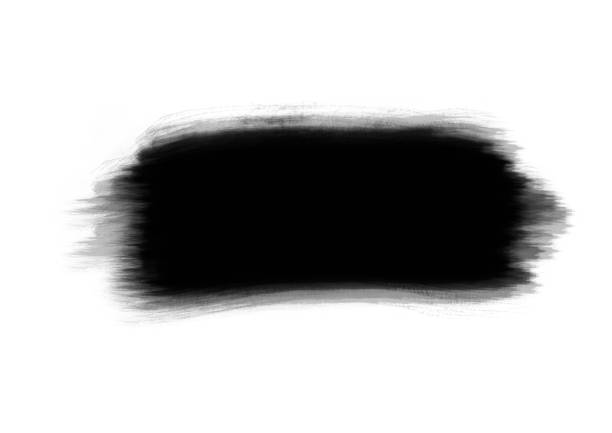 istock Black water color patches graphic brush strokes design effect element for background 972580142