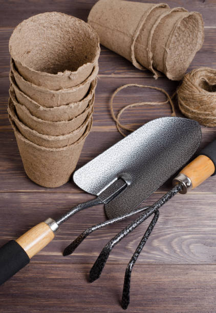 istock Garden tools, twine, garden pots 972593370