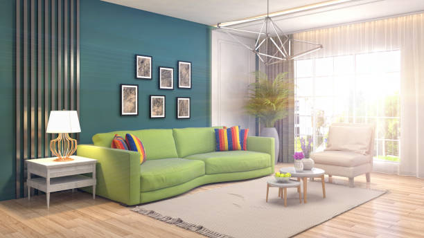 istock Interior living room. 3d illustration 972596672