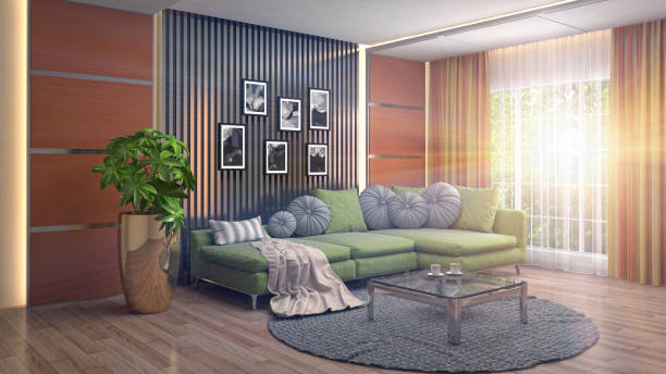 istock Interior living room. 3d illustration 972596754