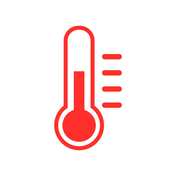 ilustrações, clipart, desenhos animados e ícones de ícone do termômetro, temperatura quente - thermometer healthcare and medicine backgrounds isolated