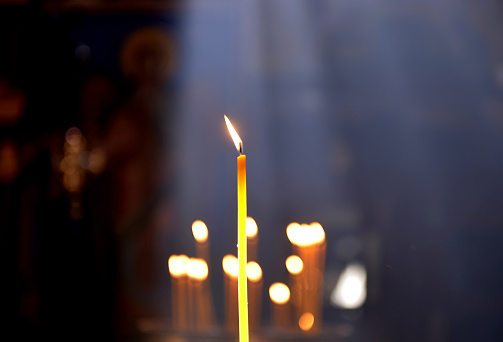 bruning candle in an orthodox church,image of a
