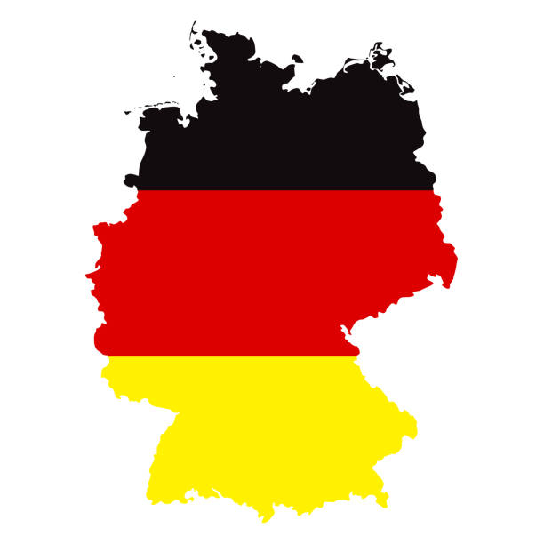 Germany Map with Flag Infographic Vector Germany Map with Flag Infographic Vector international team soccer stock illustrations