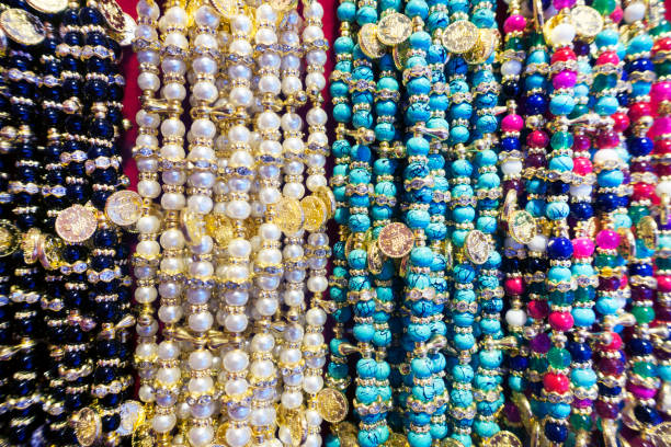 istock Multicolored beaded necklaces and bracelets 972612890