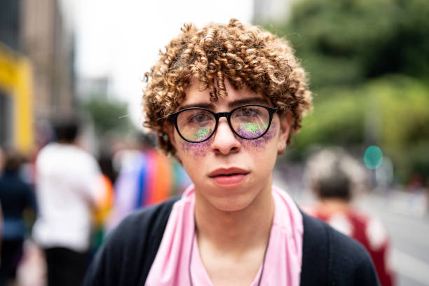 Portrait of a serious young man Diversity nerd teenager stock pictures, royalty-free photos & images