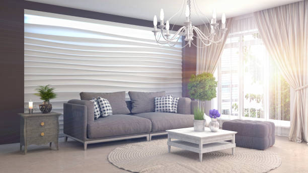 istock Interior living room. 3d illustration 972616434