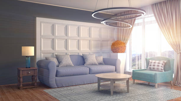 istock Interior living room. 3d illustration 972616478