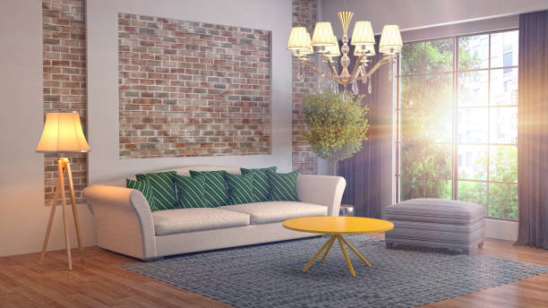 istock Interior living room. 3d illustration 972616586