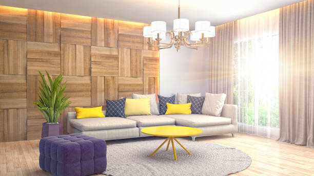 istock Interior living room. 3d illustration 972616628