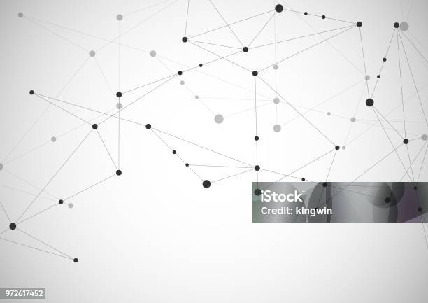 Abstract Connection Background With Lines And Dots Vector Geometric Network Connection Stock Illustration - Download Image Now