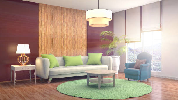 istock Interior living room. 3d illustration 972621434
