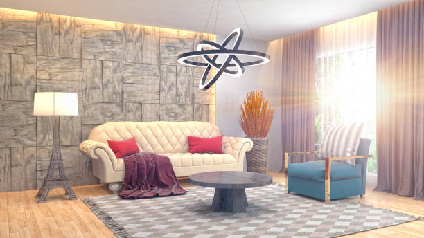 istock Interior living room. 3d illustration 972621474