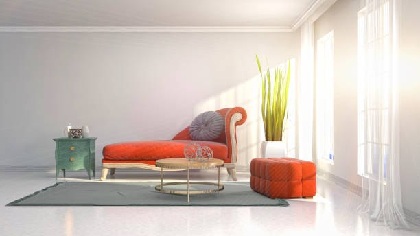 istock Interior living room. 3d illustration 972621480