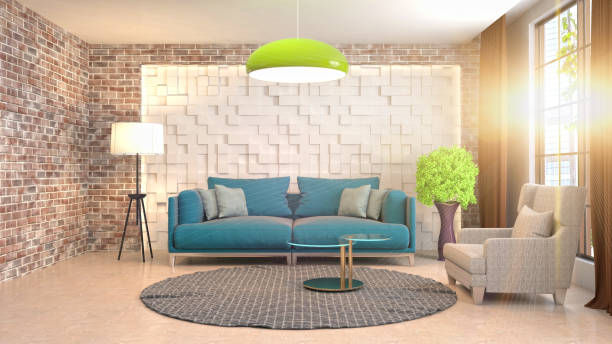 istock Interior living room. 3d illustration 972636334
