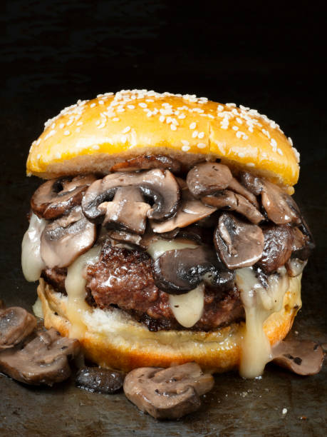istock rustic american mushroom cheese hamburger 972640702