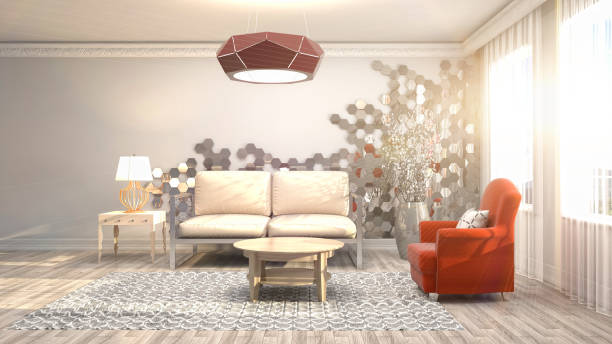 istock Interior living room. 3d illustration 972642658