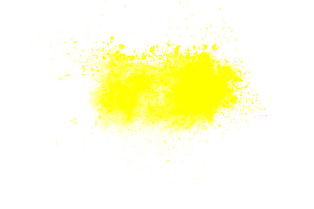 istock abstract yellow dust explosion on  white background. abstract yellow powder splatter on white background. Freeze motion of yellow powder splash. 972645198