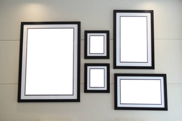 istock Black wooden frame isolated white background 972649954