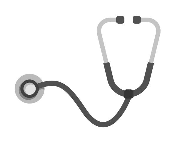 청진기 아이콘크기 - healthcare and medicine stethoscope pulse trace healthy lifestyle stock illustrations