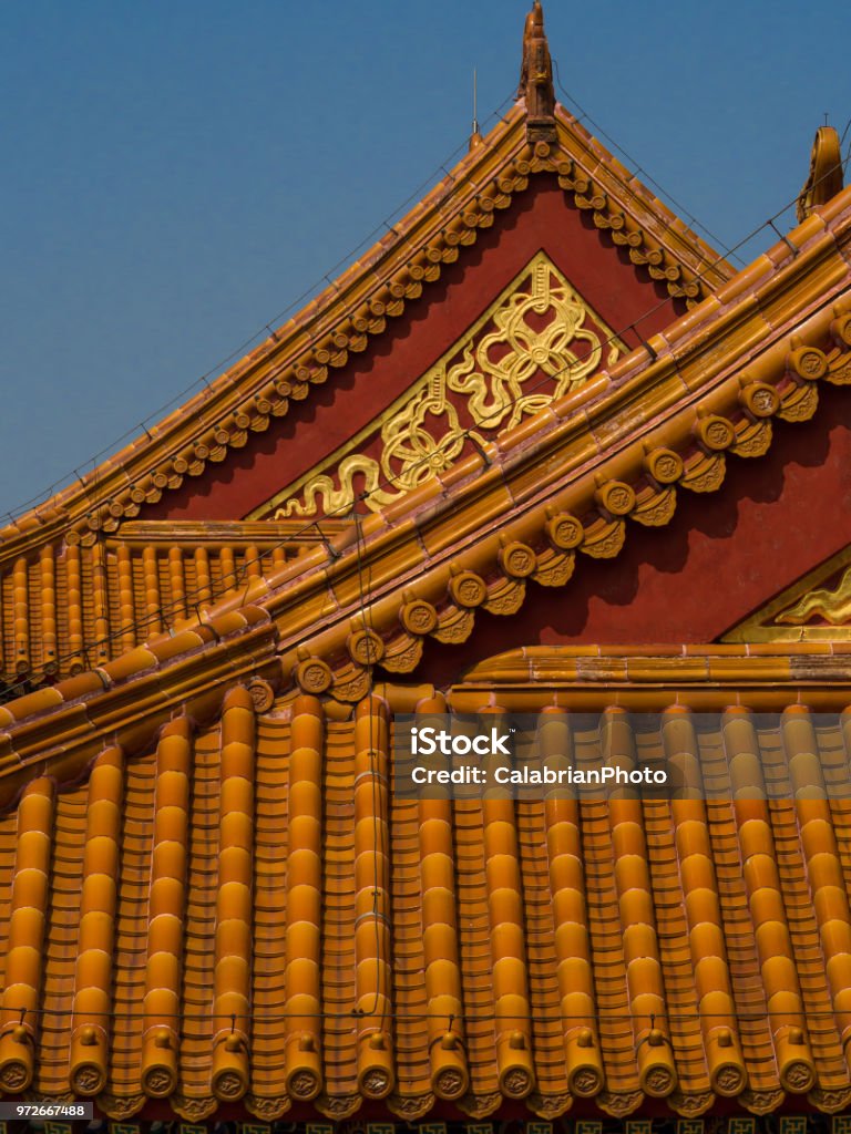 Unusual view fo Forbidden City, Beijing. China Ancient Stock Photo