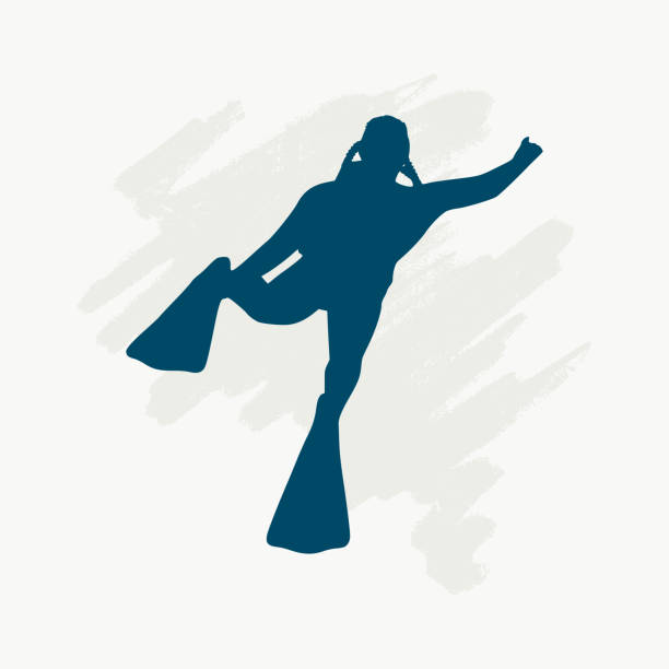 Diving sport concept Silhouette of diver. Icon diver. The concept of sport diving. sabotage icon stock illustrations