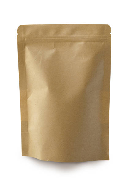istock Brown paper sack packet with blank space for add design,container mock up 972686640
