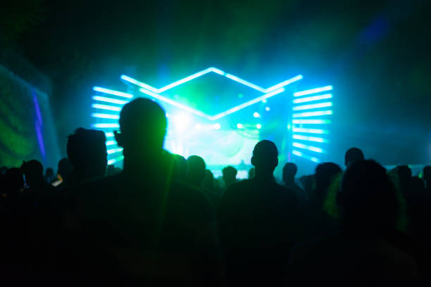 istock Crowd at concert. Techno party. 972687896